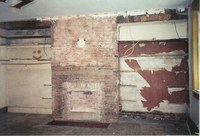 Gutted Fireplace inside the Stephenson House during resoration in the early 2000s