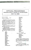May 14, 1929 Official Proceedings of the Madison County Board of Supervisors