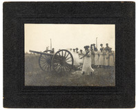 1912 Photograph of Eleanor Boeschenstein and Other Women Shooting a Cannon at Start of Madison County Centennial