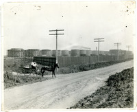 1907 Horse and Wagon in front of Holding Tanks 