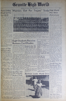 &quot;Granite High World&quot; School Newspapers for the 1954-55 School Year