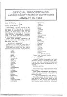 January 15, 1930 Official Proceedings of the Madison County Board of Supervisors