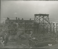 Men Working on Support Apparatuses   during the 1917-1918 Construction of the Wood River Refinery