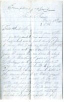 Letter from E.W. Mudge to his sister Sue, March 15th, 1862