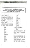 August 12, 1930 Official Proceedings of the Madison County Board of Supervisors