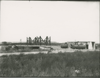 Supports blowcase for Agitators #1 and #2 during the 1917-1918 Construction of the Wood River Refinery