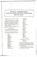 May 16, 1927 Official Proceedings of the Madison County Board of Supervisors