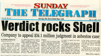 May 21, 2000 issue of The Telegraph, with &quot;Verdict Rocks Shell&quot; Headline