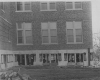 1926 West Wing Jacks on the Exterior of the Madison County Tuberculosis Sanitarium in Edwardsville after Mine Subsidence