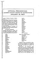 January 18, 1927 Official Proceedings of the Madison County Board of Supervisors