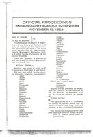 November 13, 1929 Official Proceedings of the Madison County Board of Supervisors