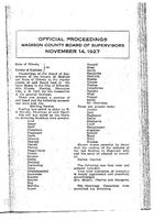 November 14, 1927 Official Proceedings of the Madison County Board of Supervisors