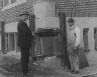 1926  Worker and Man at the Madison County Tuberculosis Sanitarium in Edwardsville after Mine Subsidence