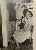 Esther Bernhardt, Switchboard Operator for Prairietown in 1954.