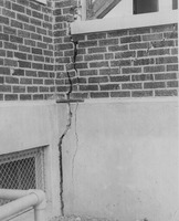  1926 Scaled Crack in the Foundation and Wall of the Madison County Tuberculosis Sanitarium in Edwardsville after Mine Subsidence