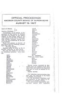 August 16, 1927 Official Proceedings of the Madison County Board of Supervisors