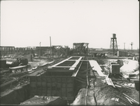 Basin of CWT No. 1 in forms during the 1917-1918 Construction of the Wood River Refinery