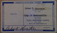 Identification Card for Centerville Police Force