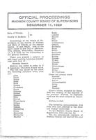 December 11, 1929 Official Proceedings of the Madison County Board of Supervisors