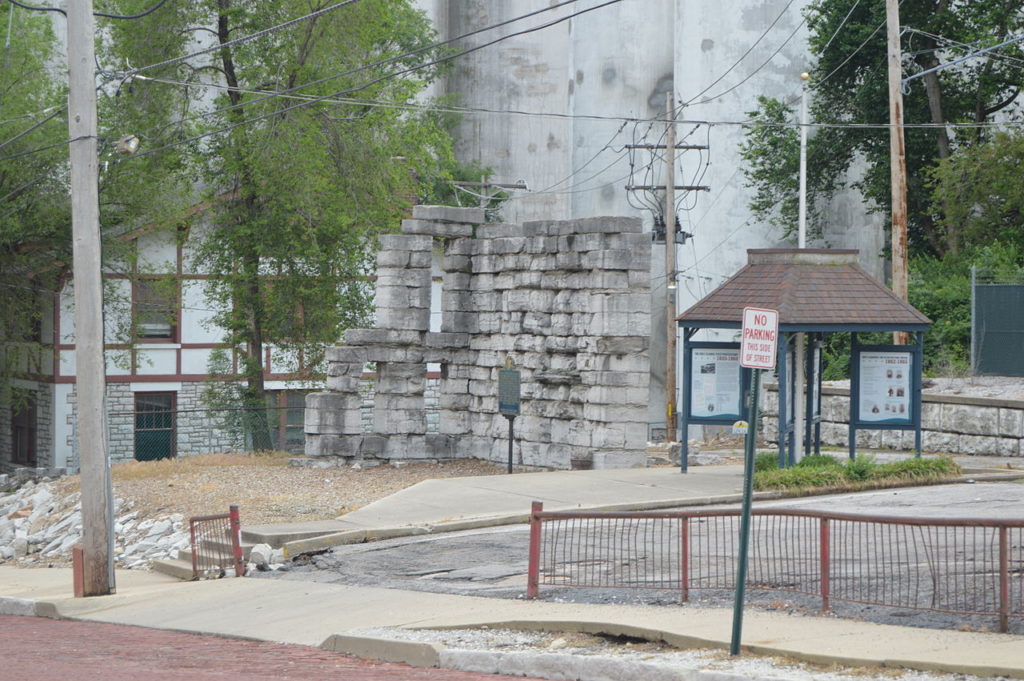 Small corner remains of the Alton Military Prison in 2014