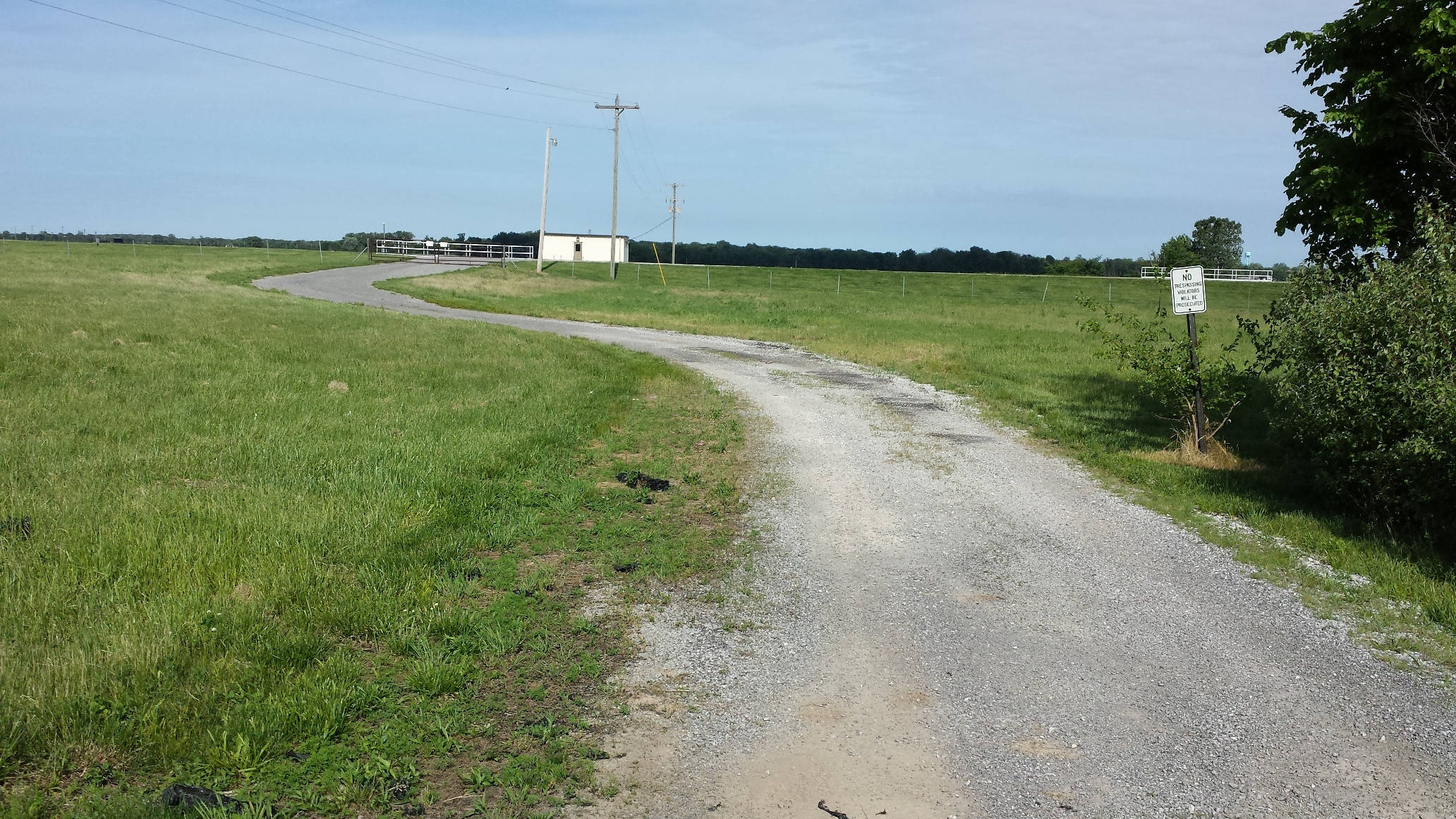 Photograph of the former site of the Nike base in 2015, having become a sewage treatment facility for Marine
